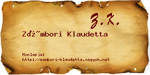 Zámbori Klaudetta névjegykártya